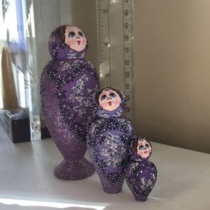 Hand painted Russian nesting dolls from Mokba